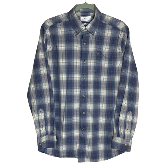 Southern Tide Shirt Mens M Plaid Coastal Passage Blue Long Sleeve Button Down - Picture 1 of 10